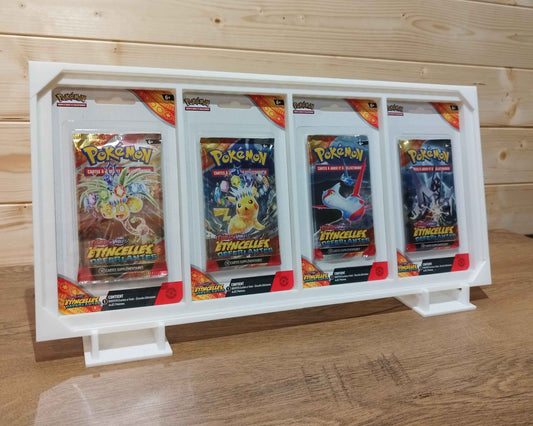 Protection acrylique Pokémon booster blister anti-UV, fabriquée en Belgique