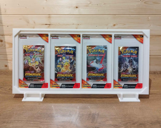 Protection acrylique Pokémon booster blister anti-UV, fabriquée en Belgique
